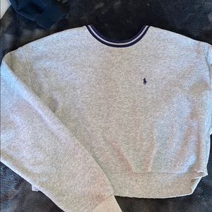 Vintage cropped POLO gray crew neck